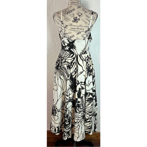 Jams World Women’s Floral Hibiscus Print Fit and Flare Midi Dress Resortwear, XS - Picture 7 of 11